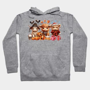 Happy Hallothanksmas Highland Cow #4 Hoodie